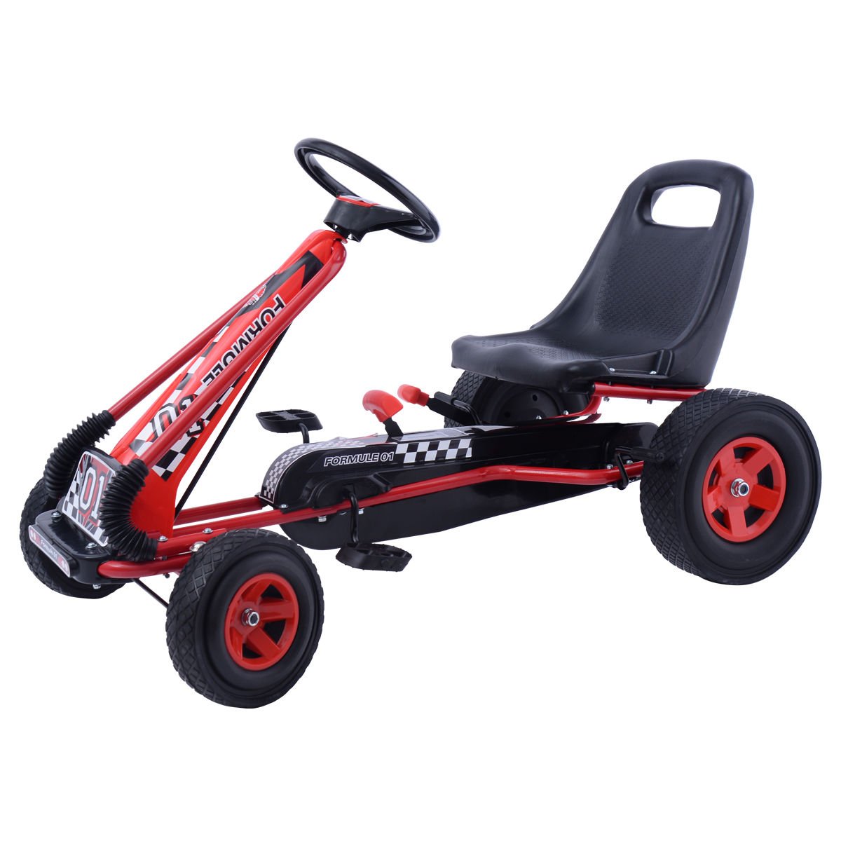 4 Wheels Kids Ride On Pedal Powered Bike Go Kart Racer Car Outdoor Play Toy, Red - Gallery Canada