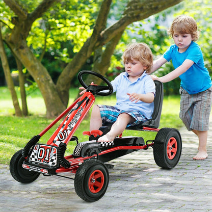 4 Wheels Kids Ride On Pedal Powered Bike Go Kart Racer Car Outdoor Play Toy, Red Powered Ride On Toys   at Gallery Canada