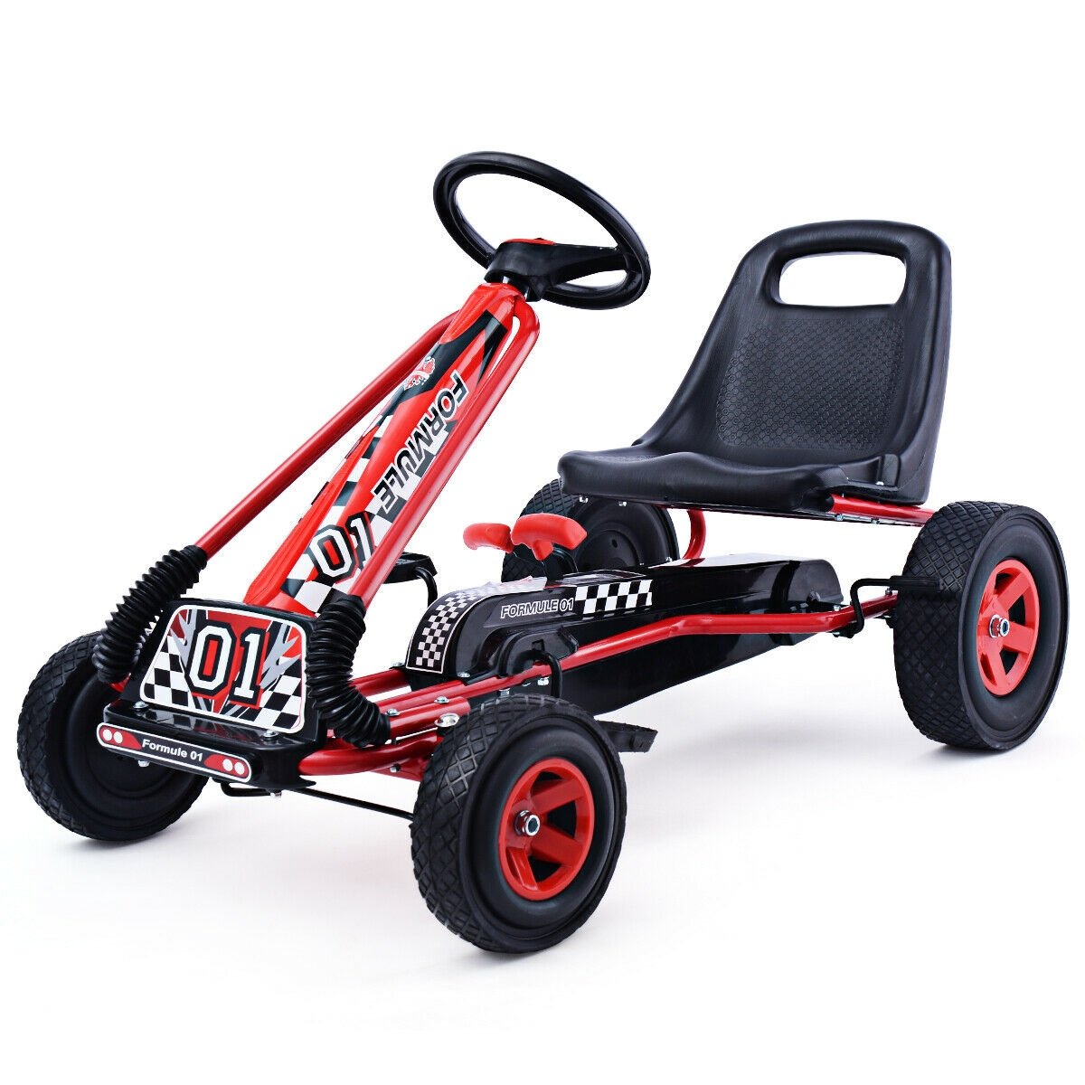 4 Wheels Kids Ride On Pedal Powered Bike Go Kart Racer Car Outdoor Play Toy, Red Powered Ride On Toys   at Gallery Canada