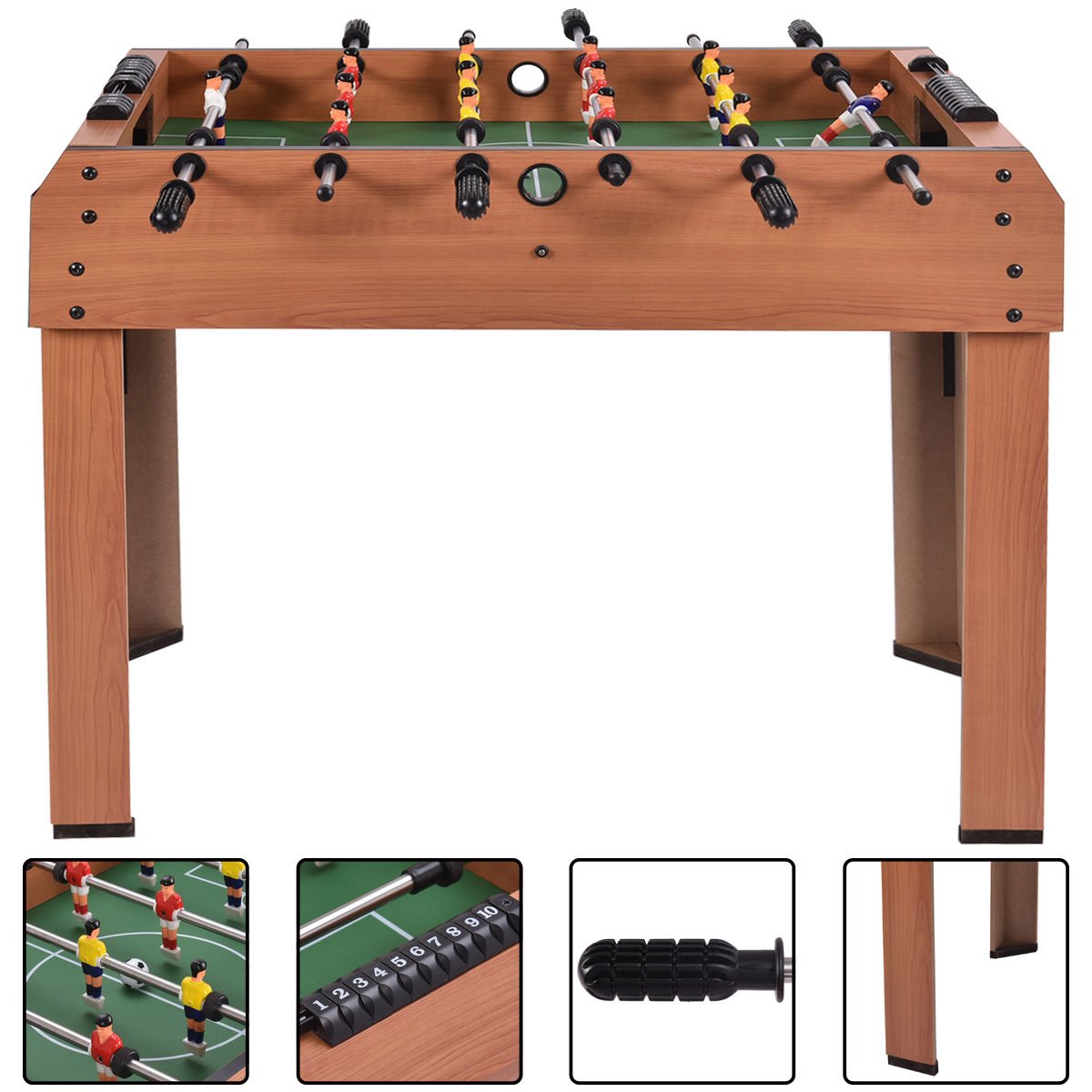 37 Inch Indoor Competition Game Football Table, Brown - Gallery Canada