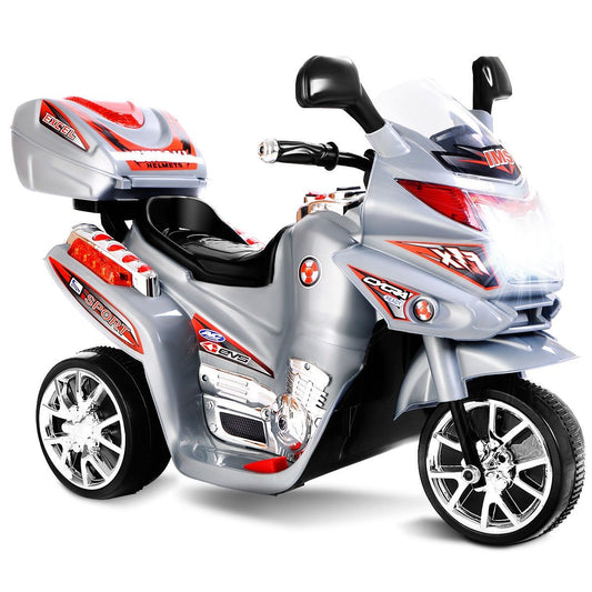 6V Powered 3 Wheels Kids Electric Ride-on Toy Motorcycle, Gray Powered Ride On Toys   at Gallery Canada