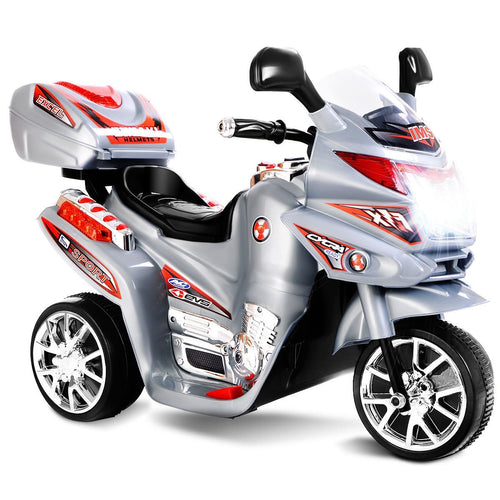 6V Powered 3 Wheels Kids Electric Ride-on Toy Motorcycle, Gray