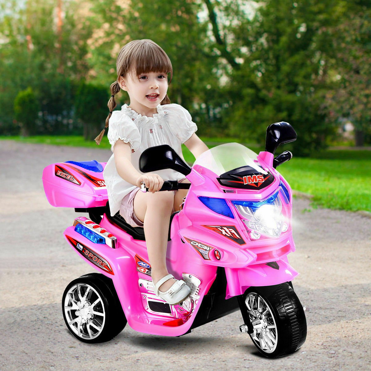 6V Powered 3 Wheels Kids Electric Ride-on Toy Motorcycle, Pink Powered Ride On Toys   at Gallery Canada