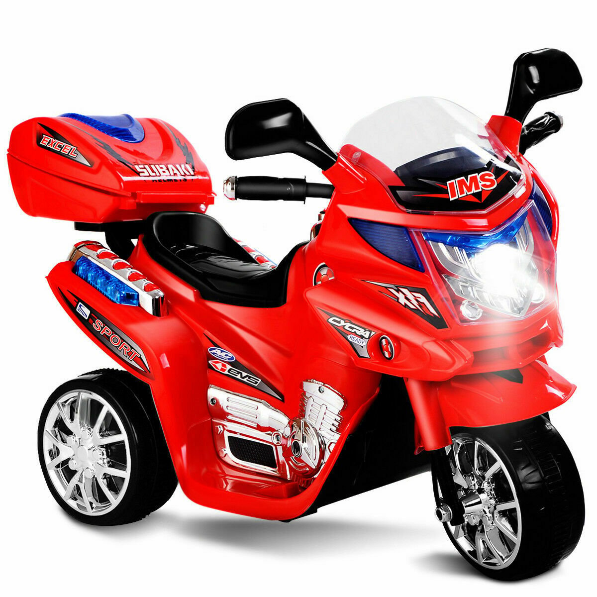 6V Powered 3 Wheels Kids Electric Ride-on Toy Motorcycle, Red Powered Ride On Toys at Gallery Canada