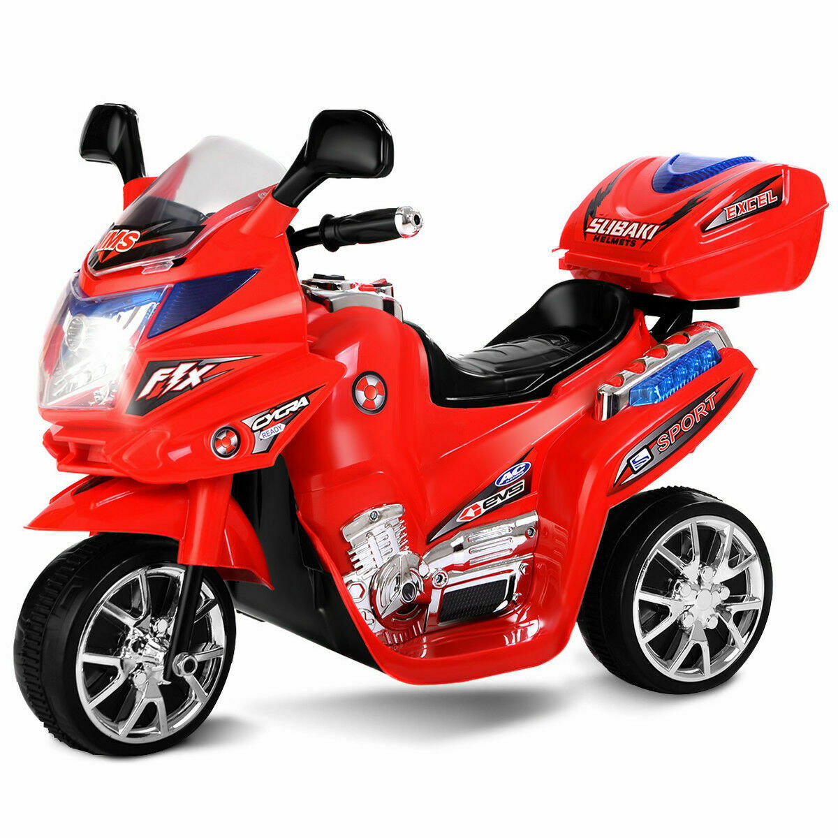 6V Powered 3 Wheels Kids Electric Ride-on Toy Motorcycle, Red Powered Ride On Toys at Gallery Canada