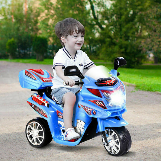 6V Powered 3 Wheels Kids Electric Ride-on Toy Motorcycle, Blue Powered Ride On Toys   at Gallery Canada