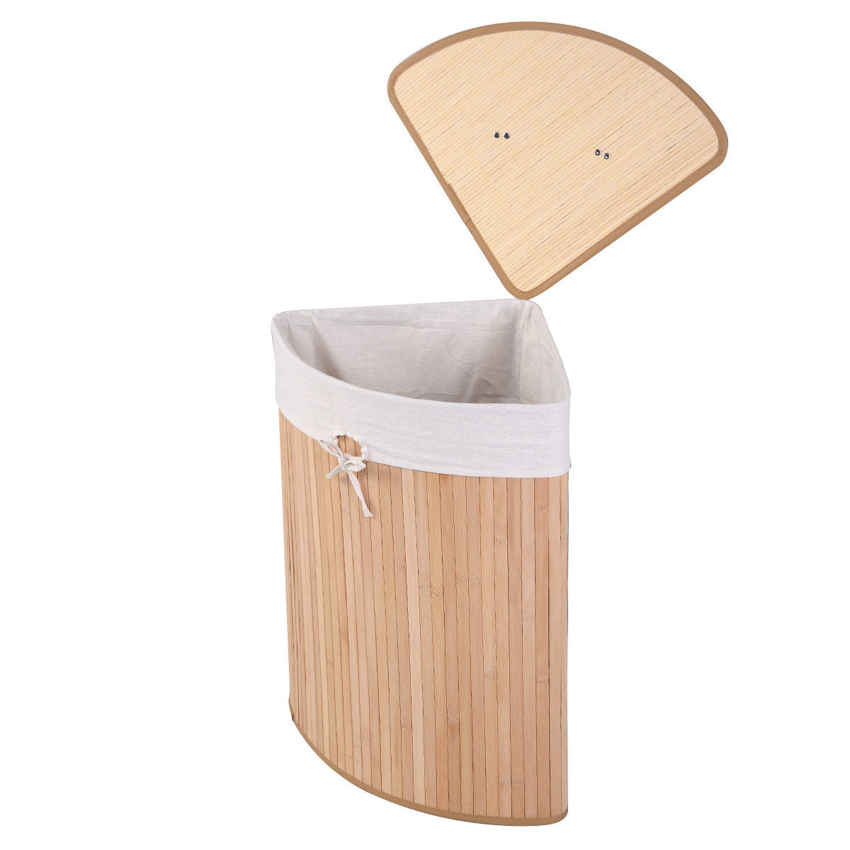 Corner Bamboo Hamper Laundry Basket, Natural Laundry Baskets   at Gallery Canada