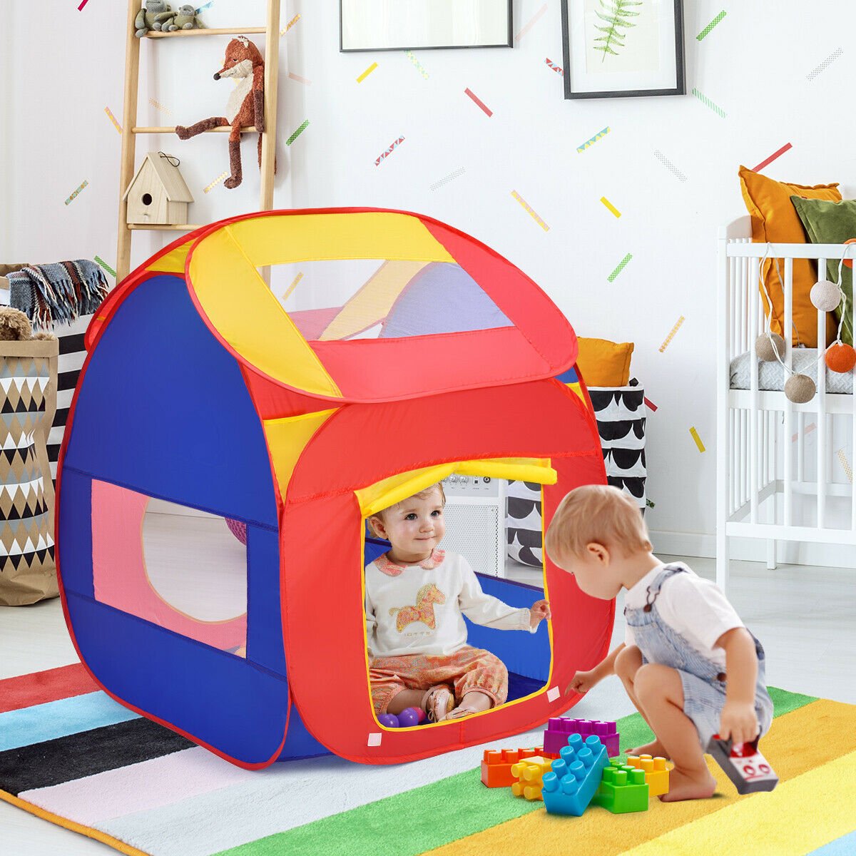 Portable Kid Play House Toy Tent with 100 Balls, Multicolor Play Tents & Playhouse   at Gallery Canada