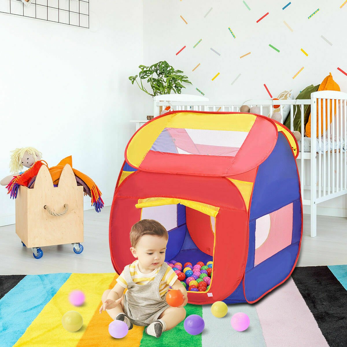 Portable Kid Play House Toy Tent with 100 Balls, Multicolor Play Tents & Playhouse   at Gallery Canada