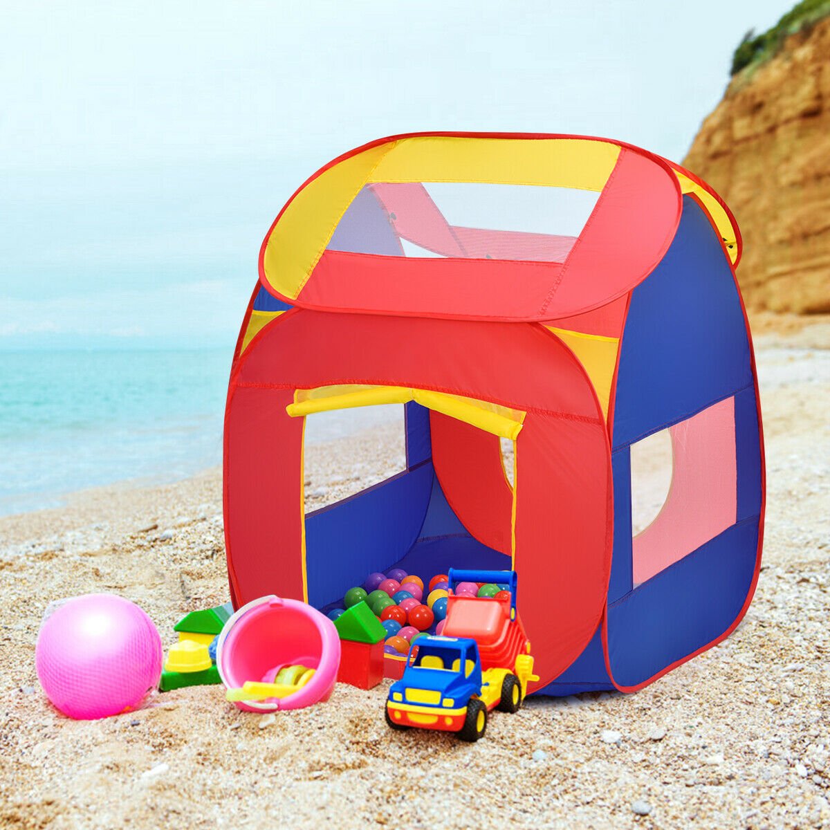 Portable Kid Play House Toy Tent with 100 Balls, Multicolor Play Tents & Playhouse   at Gallery Canada