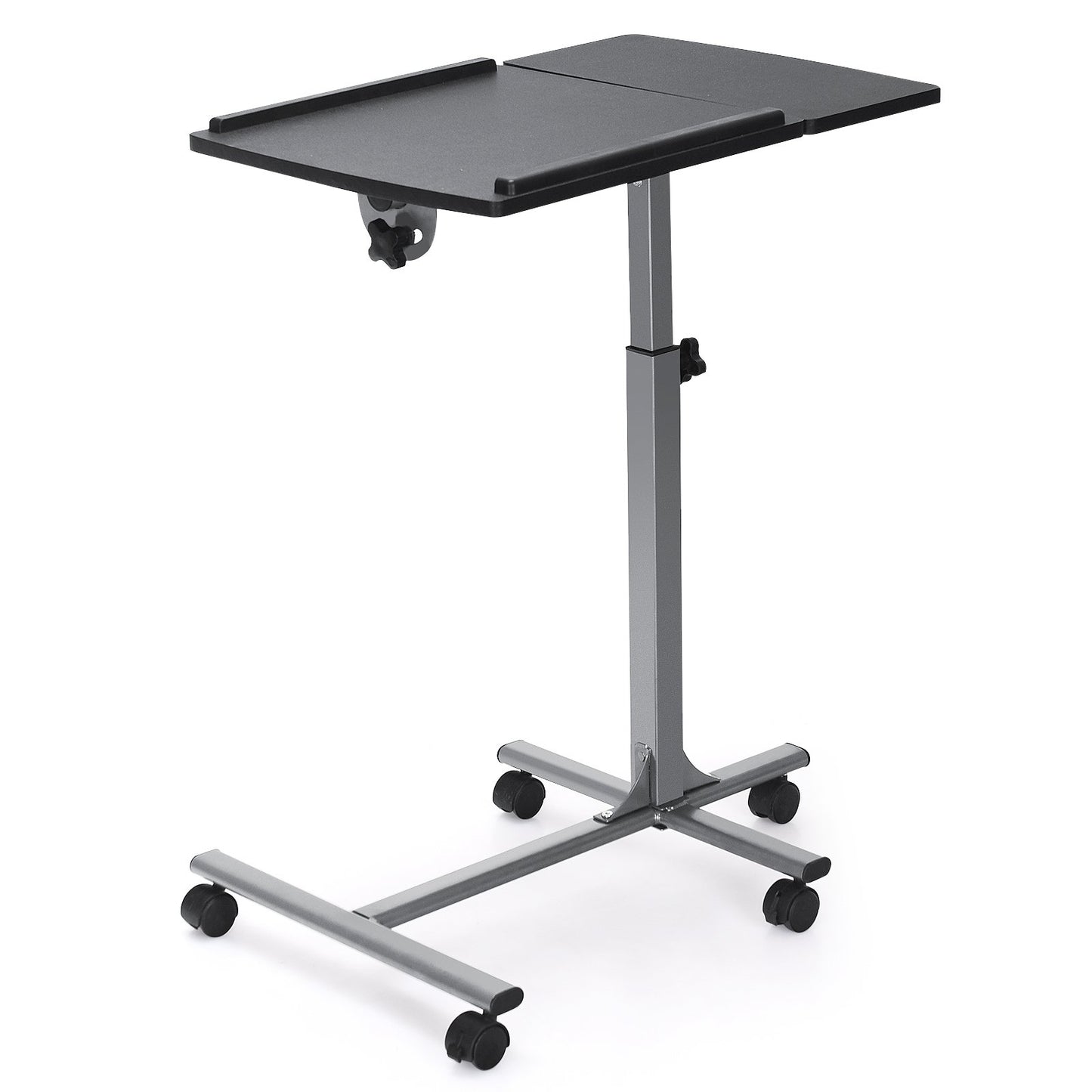 Adjustable Angle Height Rolling Laptop Table, Black - Gallery Canada