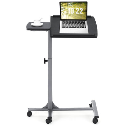 Adjustable Angle Height Rolling Laptop Table, Black Laptop Tables & Printer Stands   at Gallery Canada