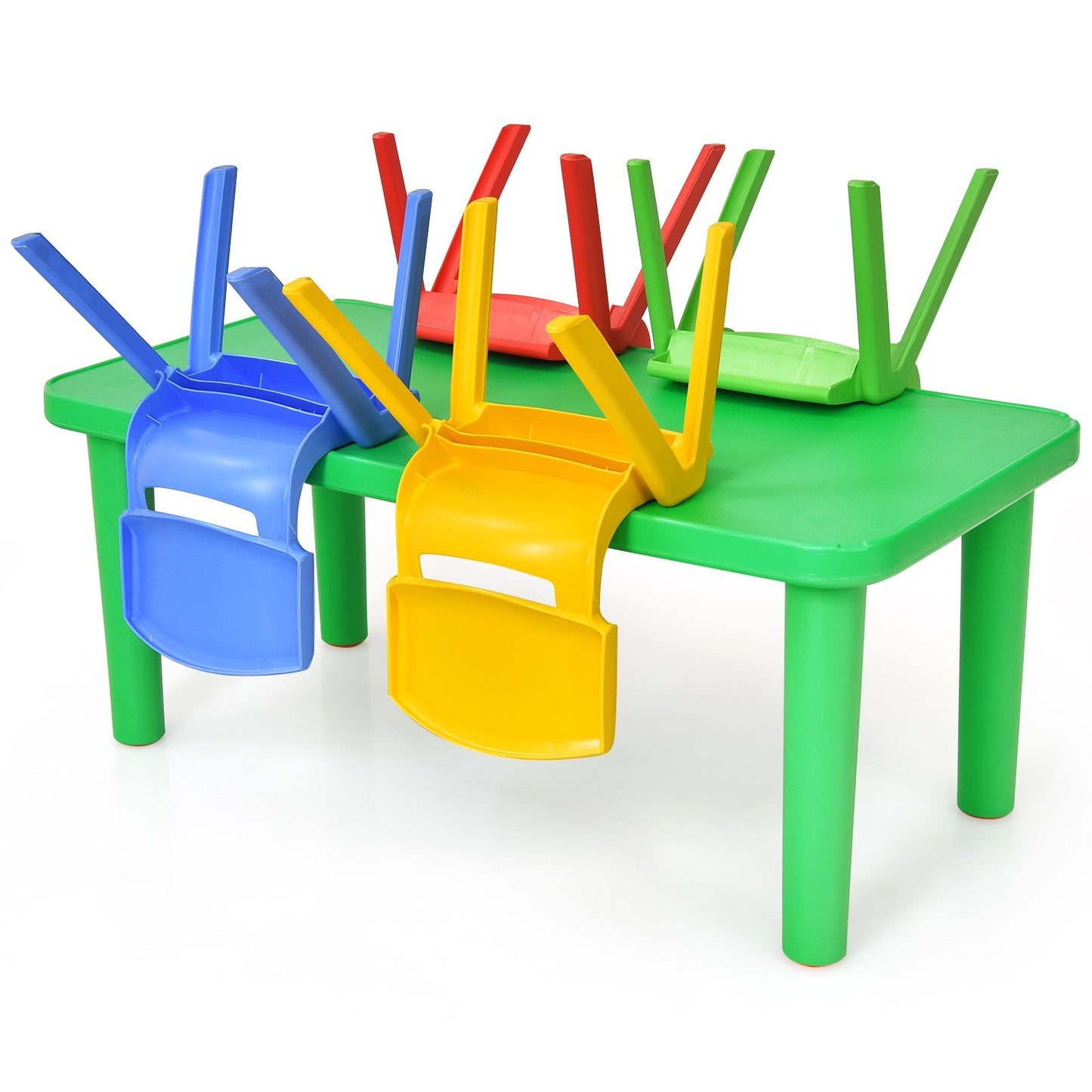 Kids Colorful Plastic Table and 4 Chairs Set, Multicolor Kids Table & Chair Sets   at Gallery Canada