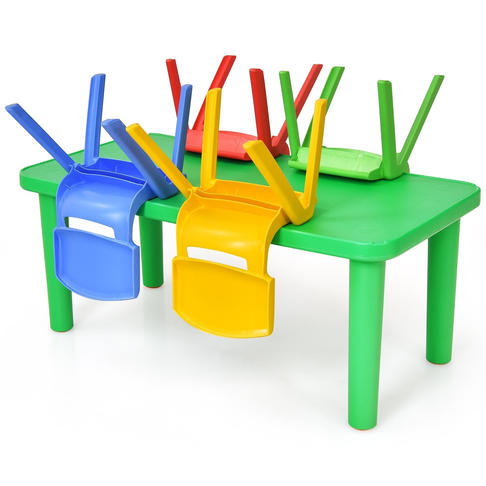 Kids Colorful Plastic Table and 4 Chairs Set, Multicolor Kids Table & Chair Sets   at Gallery Canada