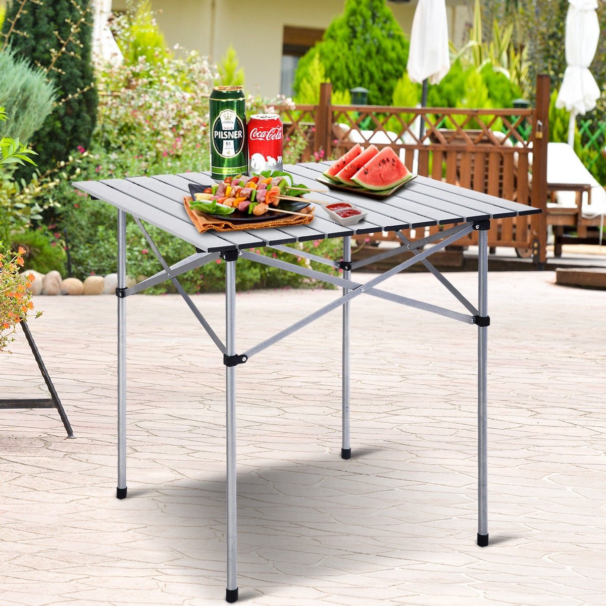 Roll Up Portable folding Camping Aluminum Picnic Table, Silver Camping Furniture   at Gallery Canada