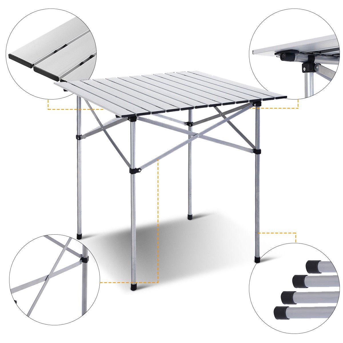 Roll Up Portable folding Camping Aluminum Picnic Table, Silver Camping Furniture   at Gallery Canada