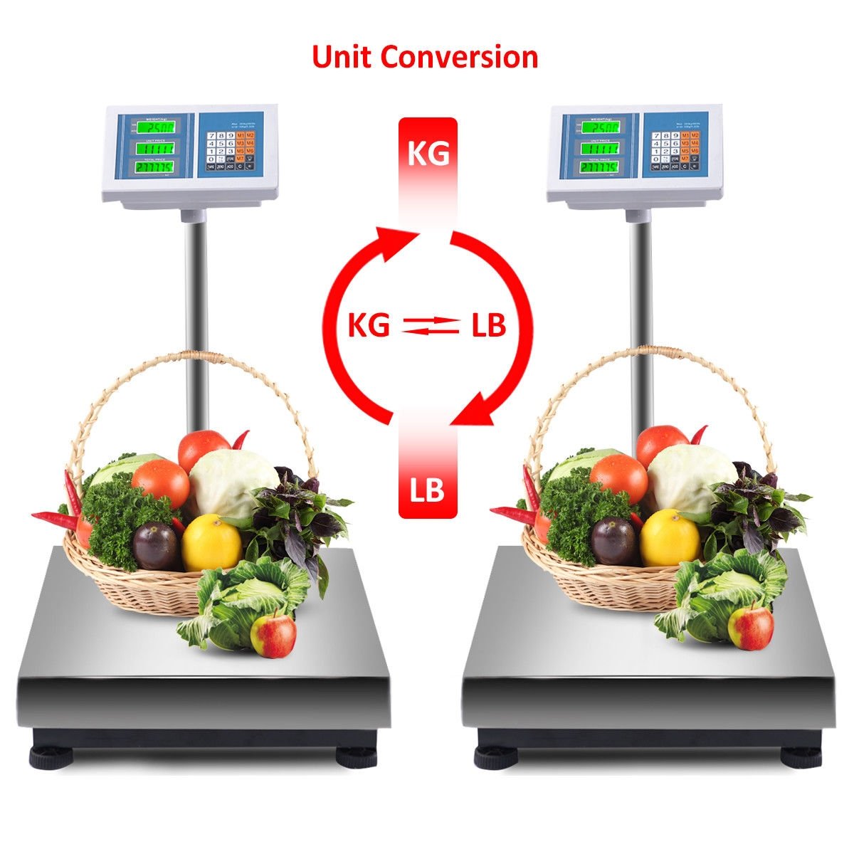 660 lbs Weight Computing Digital Floor Platform Scale, White Kitchen Tools   at Gallery Canada