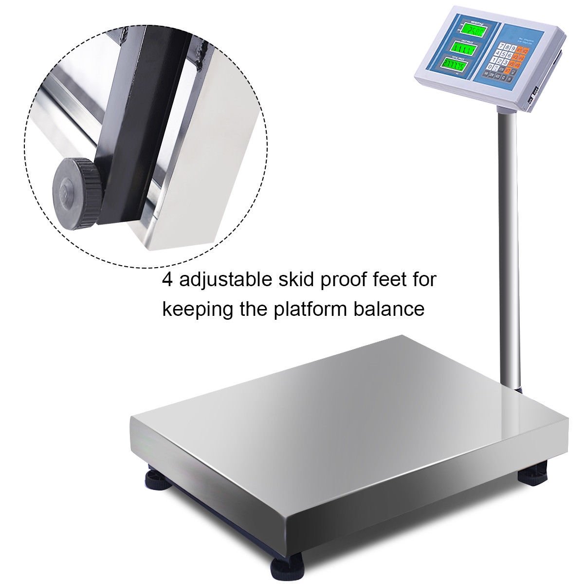 660 lbs Weight Computing Digital Floor Platform Scale, White Kitchen Tools   at Gallery Canada