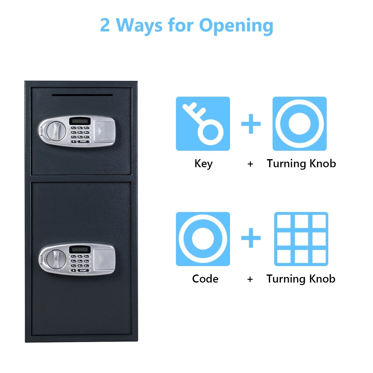 Digital Safe Box with 2 Doors, Black Safe Box   at Gallery Canada