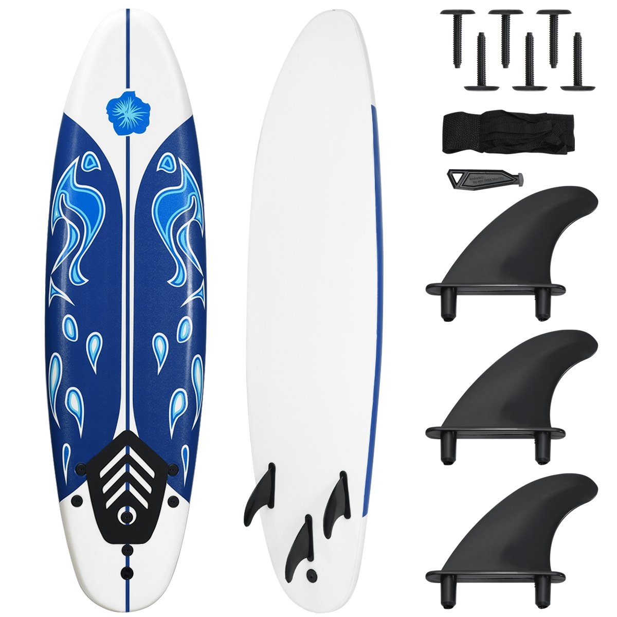 6 Feet Surf Foamie Boards Surfing Beach Surfboard, White Surfing   at Gallery Canada