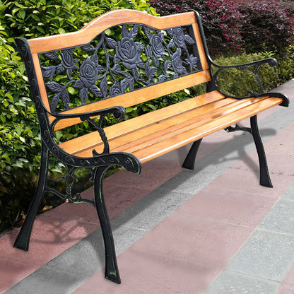 Outdoor Cast Iron Patio Bench Rose Outdoor Benches   at Gallery Canada