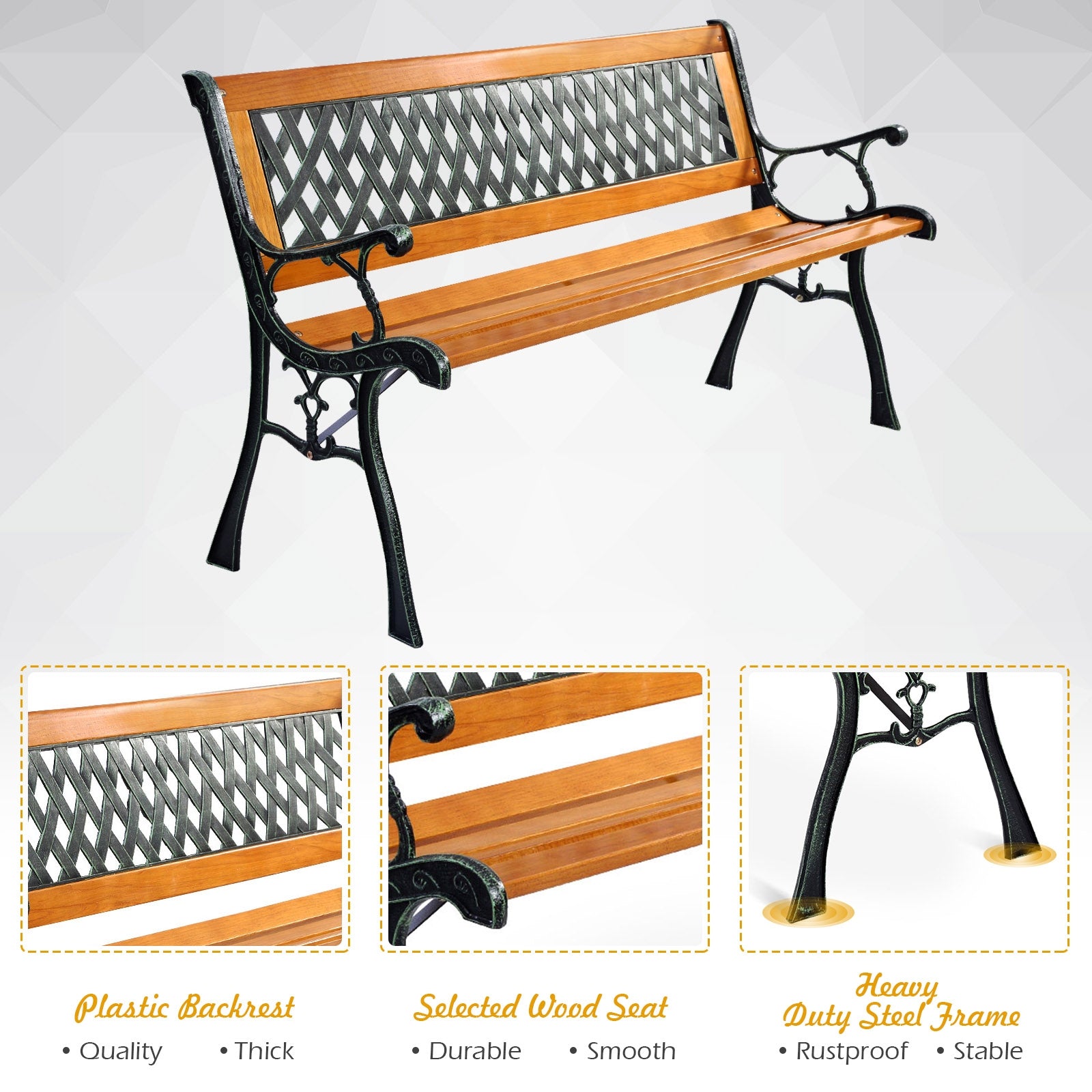 Outdoor Cast Iron Patio Bench Outdoor Benches   at Gallery Canada