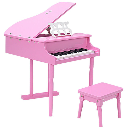 Musical Instrument Toy 30-Key Children Mini Grand Piano with Bench, Pink Pianos & Keyboards   at Gallery Canada