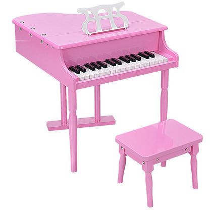 Musical Instrument Toy 30-Key Children Mini Grand Piano with Bench, Pink Pianos & Keyboards   at Gallery Canada