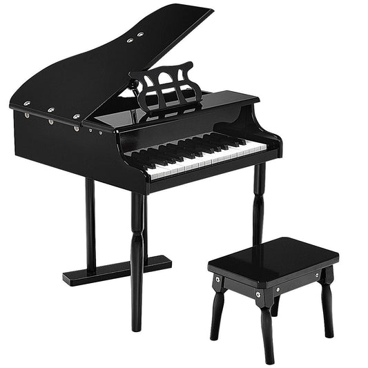 Musical Instrument Toy 30-Key Children Mini Grand Piano with Bench, Black Pianos & Keyboards Black  at Gallery Canada