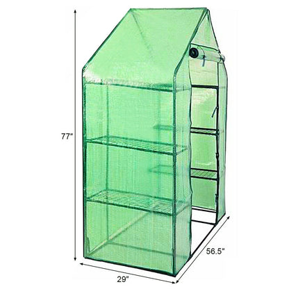 Mini Portable 4 Tier 8 Shelves Walk-in Plant Greenhouse, Green - Gallery Canada