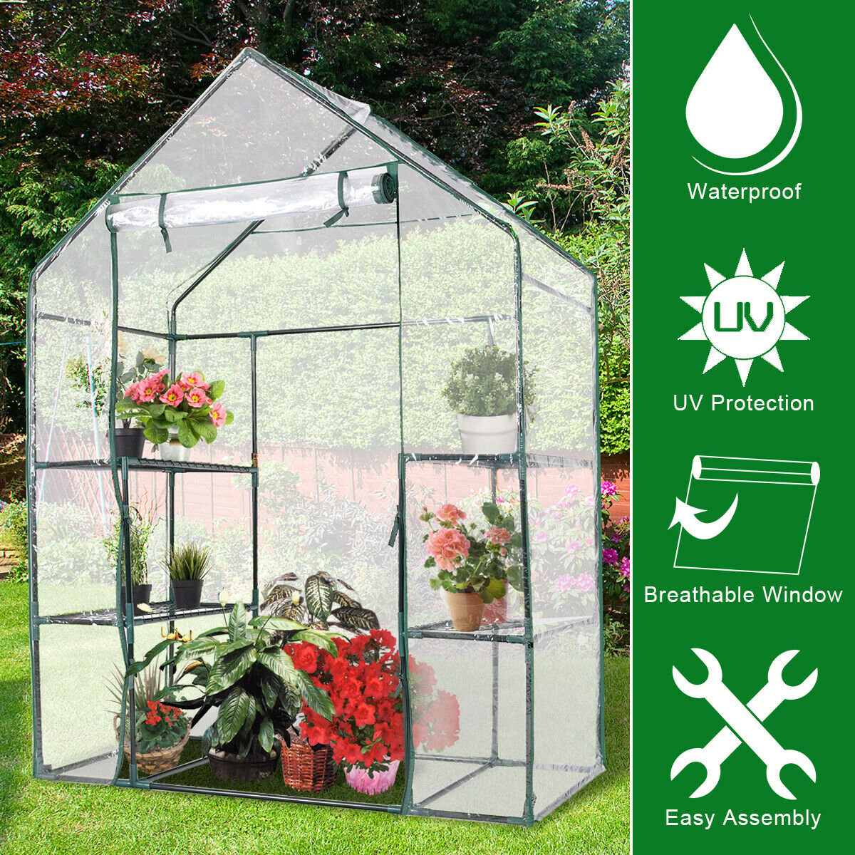 Portable Outdoor 4 Shelves Greenhouse, Transparent Greenhouses   at Gallery Canada