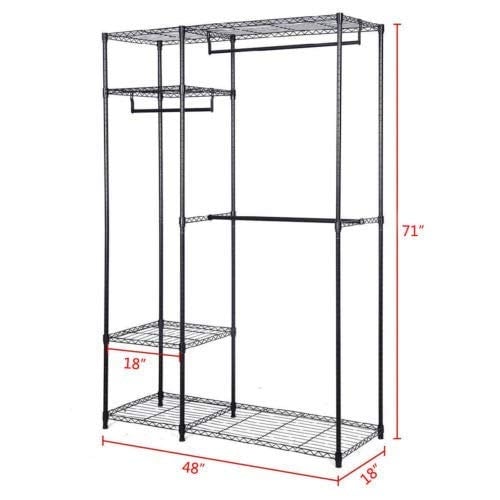 Portable Steel Closet Hanger Storage Rack Organizer, Black Clothing & Closet Storage   at Gallery Canada