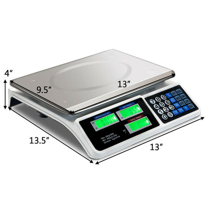 66 lbs Electronic Price Computing Scale with LCD Screen Display, Silver Kitchen Tools   at Gallery Canada