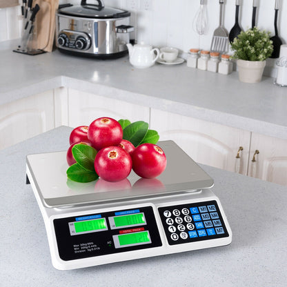 66 lbs Electronic Price Computing Scale with LCD Screen Display, Silver Kitchen Tools   at Gallery Canada