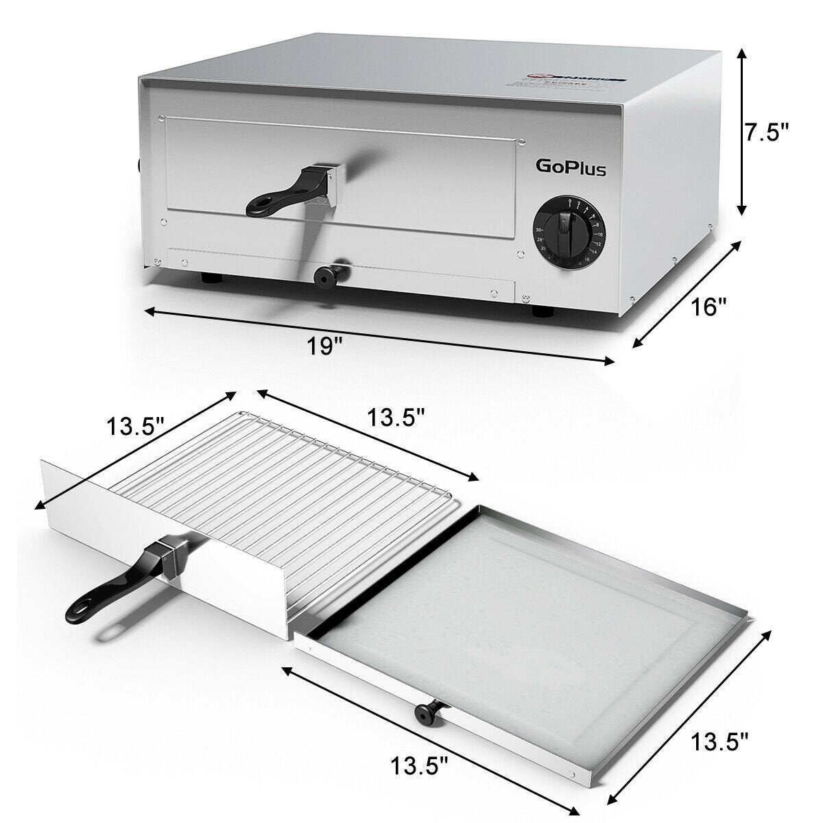 Kitchen Commercial Pizza Oven Stainless Steel Pan , Silver Toaster Ovens   at Gallery Canada