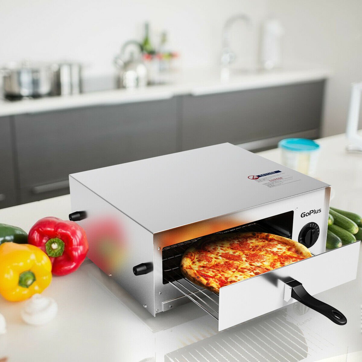 Kitchen Commercial Pizza Oven Stainless Steel Pan , Silver Toaster Ovens   at Gallery Canada