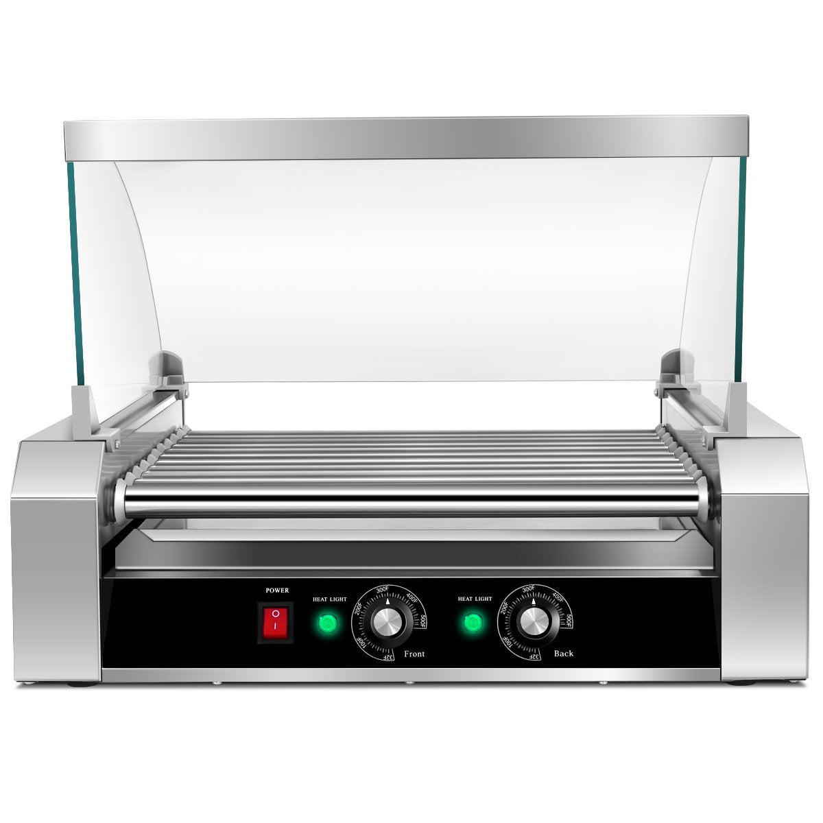 Stainless Steel Commercial 11 Roller Grill and 30 Hot Dog Cooker Machine, Silver Food Warmers & Burners   at Gallery Canada