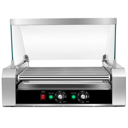 Stainless Steel Commercial 11 Roller Grill and 30 Hot Dog Cooker Machine, Silver Food Warmers & Burners   at Gallery Canada