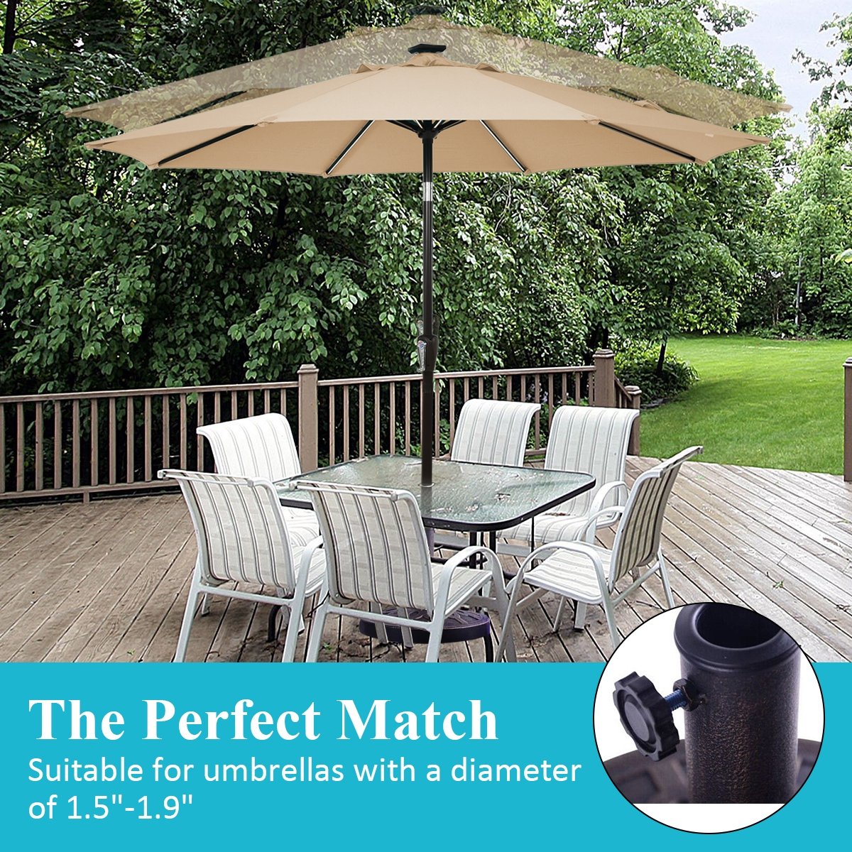 30lbs 18 Inch Heavy Duty Outdoor Patio Market Umbrella Base, Bronze Outdoor Umbrella Bases at Gallery Canada