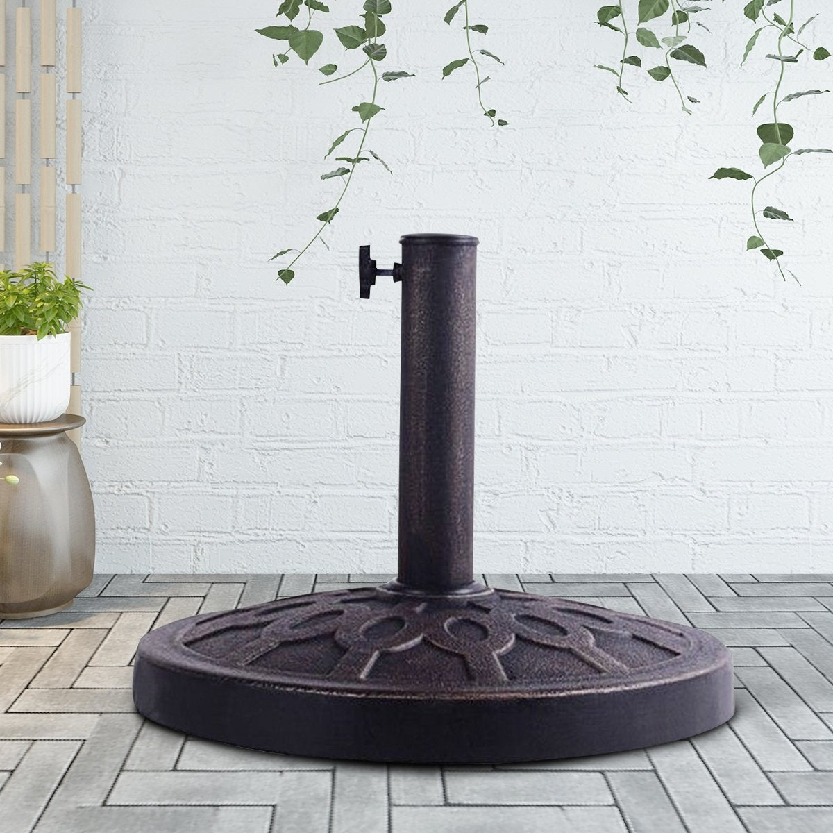 30lbs 18 Inch Heavy Duty Outdoor Patio Market Umbrella Base, Bronze Outdoor Umbrella Bases at Gallery Canada