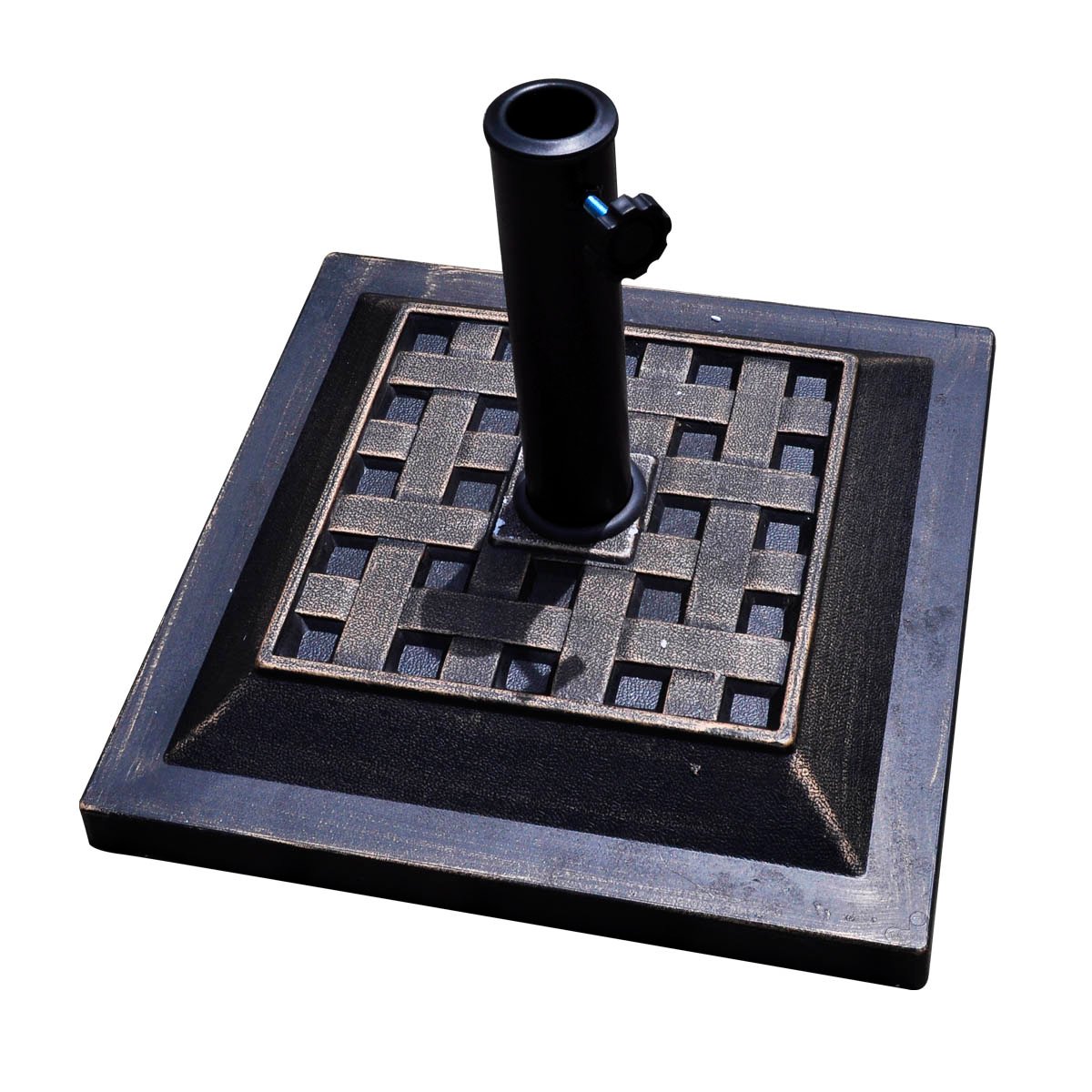 17.5 Inch Heavy Duty Square Umbrella Base Stand of 30 lbs for Outdoor, Bronze Outdoor Umbrella Bases   at Gallery Canada