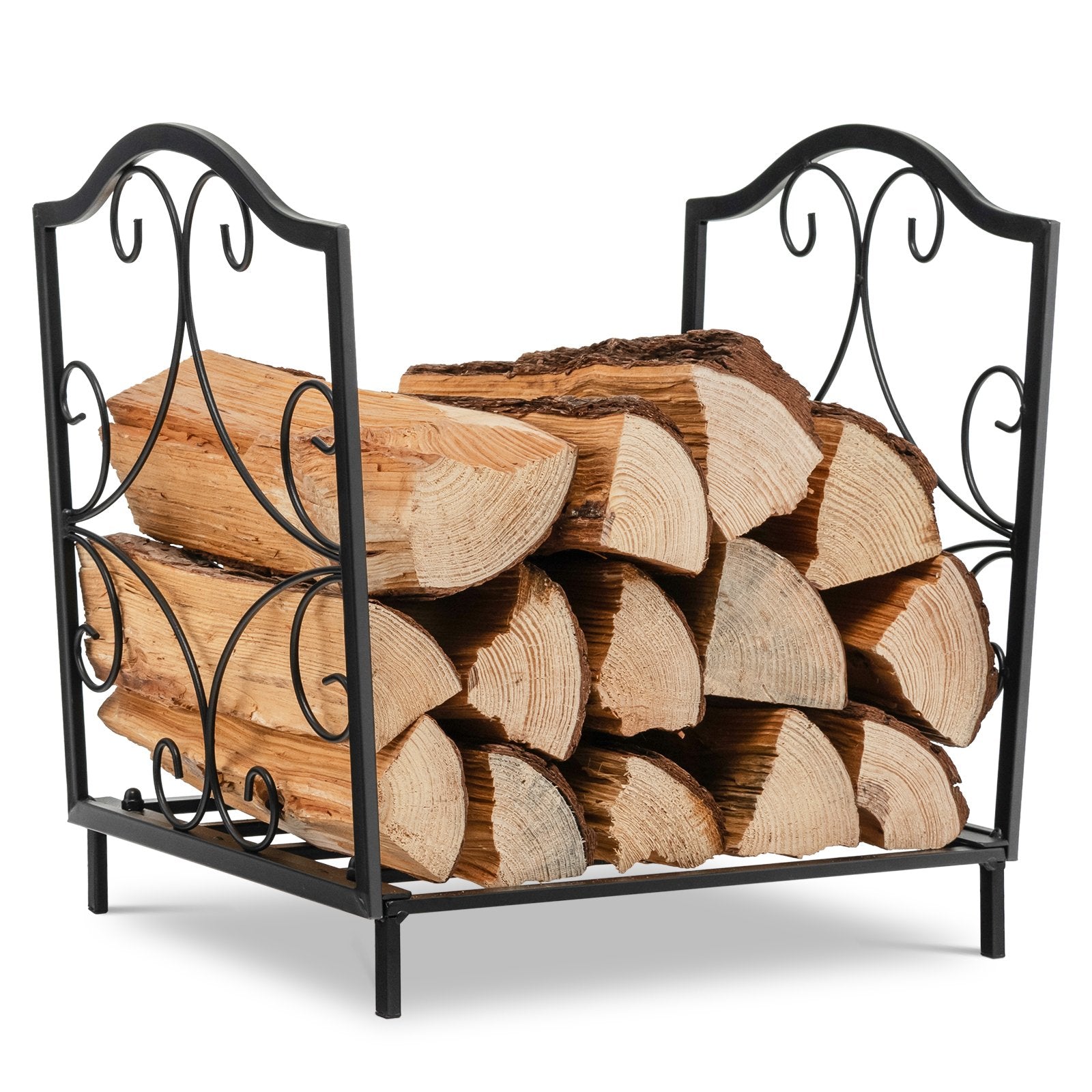 Heavy-Duty Steel Firewood Log Rack, Black Log Storage   at Gallery Canada