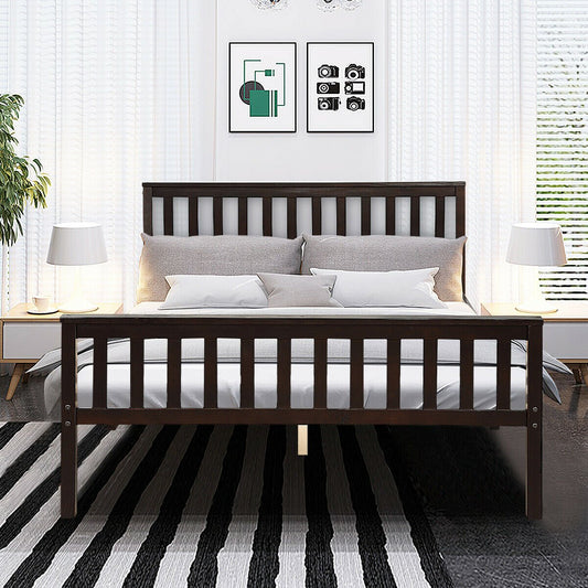 Wood Bed Frame Support Platform with Headboard and Footboard, Black - Gallery Canada