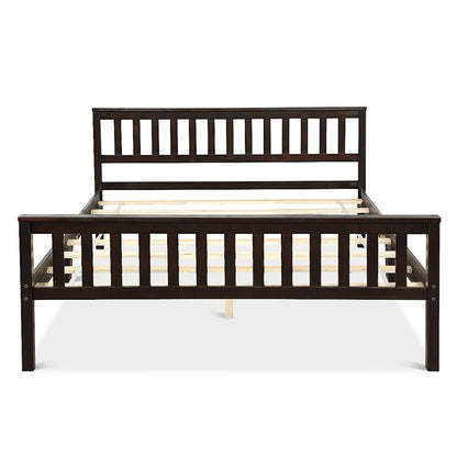 Wood Bed Frame Support Platform with Headboard and Footboard, Black Simple Bed Frame   at Gallery Canada