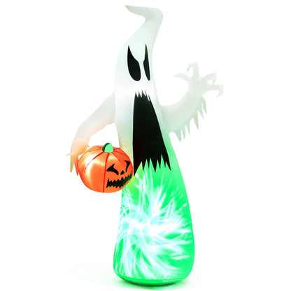 6 Feet Halloween Inflatable Ghost with Built-in LED and Blower, White - Gallery Canada