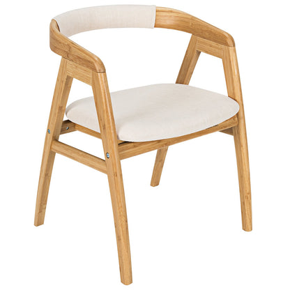 Leisure Bamboo Dining Chair with Curved Back and Anti-slip Foot Pads, Natural Dining Chairs   at Gallery Canada