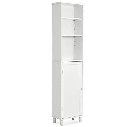 Bathroom Tower Storage Shelving Display Cabinet, White Floor Cabinets   at Gallery Canada