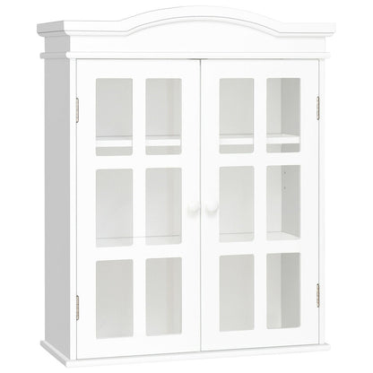 Wall-Mount Bathroom Double Doors Shelved Storage Cabinet, White - Gallery Canada