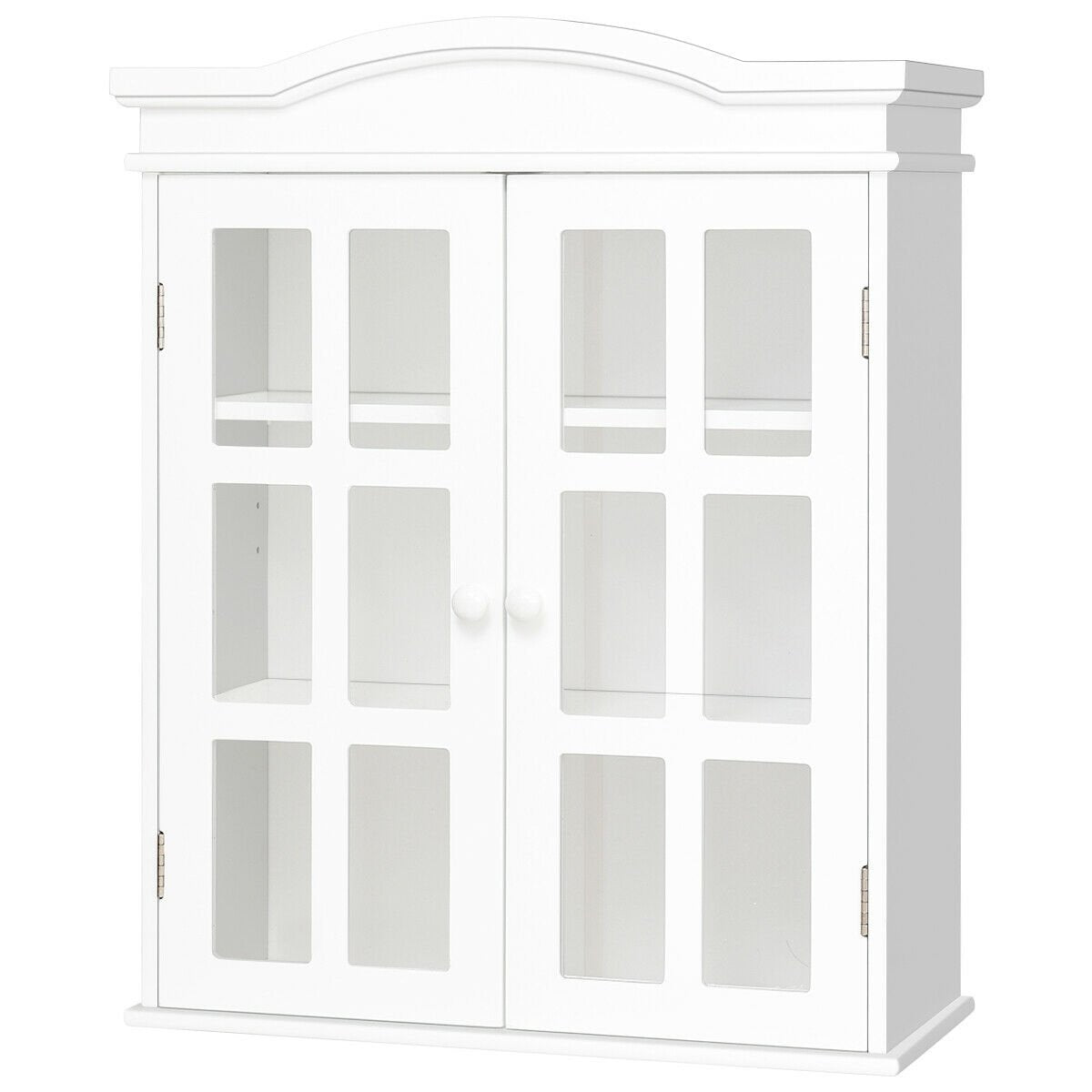 Wall-Mount Bathroom Double Doors Shelved Storage Cabinet, White Wall Cabinets   at Gallery Canada