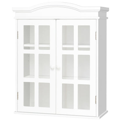 Wall-Mount Bathroom Double Doors Shelved Storage Cabinet, White Wall Cabinets   at Gallery Canada